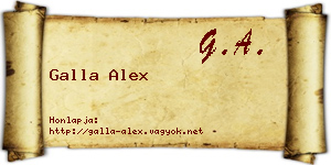 Galla Alex névjegykártya